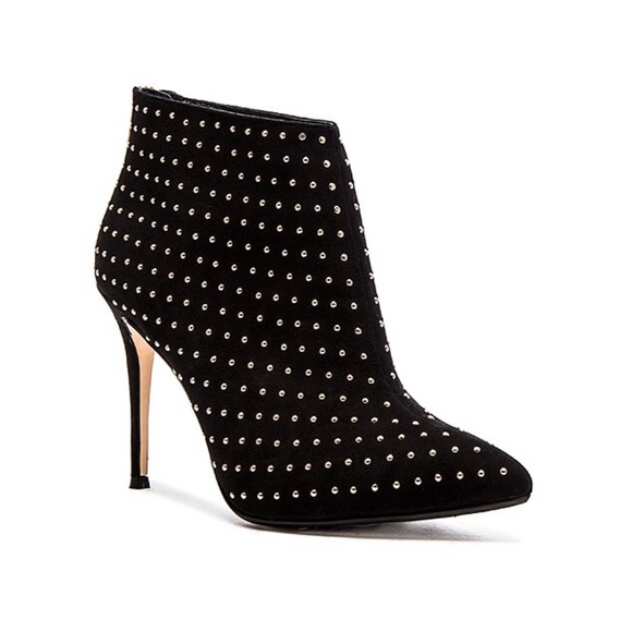 💄RAYE Tori Booties Black studded boots. size 38 7.5 Crystal Diamond Studs Suede - Picture 3 of 16